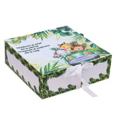 Trusou pentru botez de baieti, 8 piese, Model cu Safari, verde inchis, Recostore®, REC3088